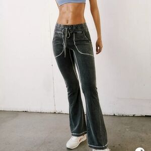 Free People Movement Gray New Flow Flare Sweat Jogging Athletic Lounge Pants S